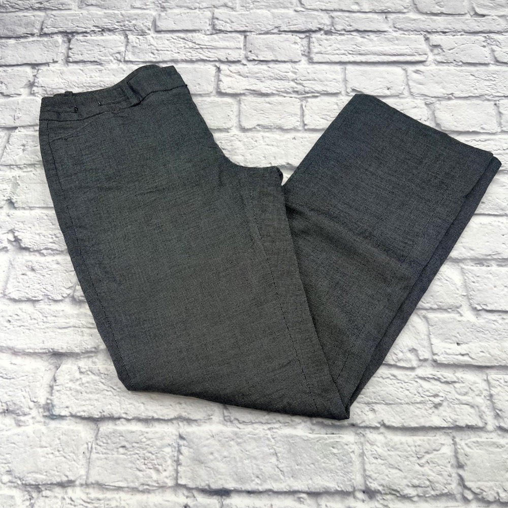White House Black Market Sleek Boot Pants Black White Micro Pattern Womens 8R
